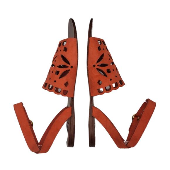 Tory Burch Orange May Perforated Ankle Strap Sandal - Picture 5 of 12